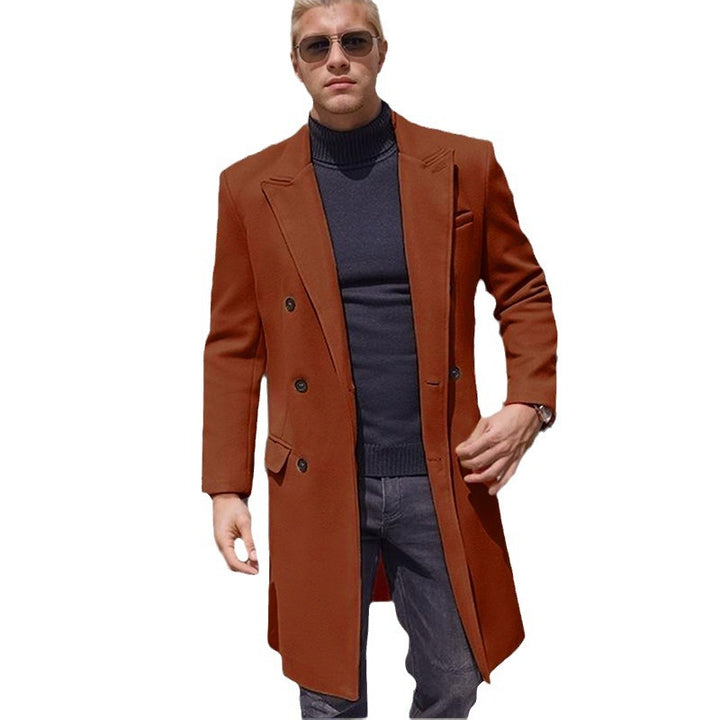 Herren eleganter Doppelknebel-Mantel mit stilvollem Schnitt und modischen Details Echoarchiv