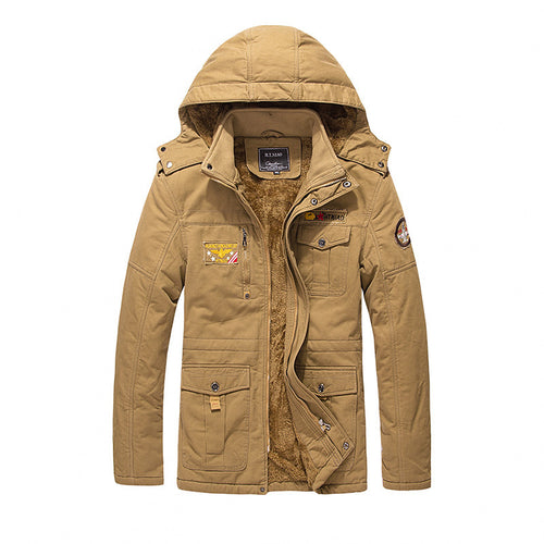 Herren Militärinspirierter Canvas-Parka mit Teddyfutter, abnehmbarer Kapuze und Utility-Taschen Echo Archiv