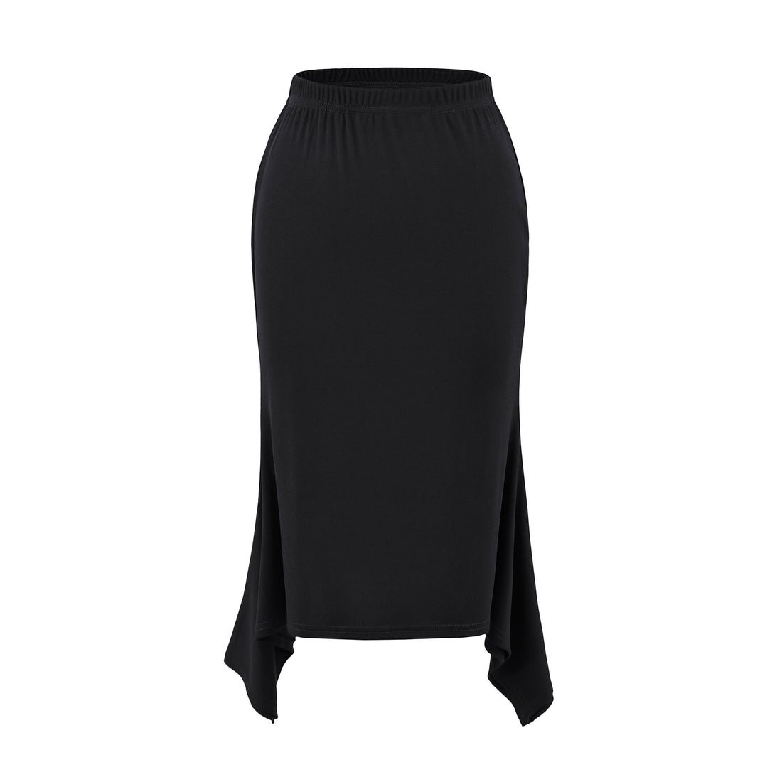 Damen Asymmetrischer Jersey-Midirock mit elastischem Bund und Zipfelsaum Echoarchiv