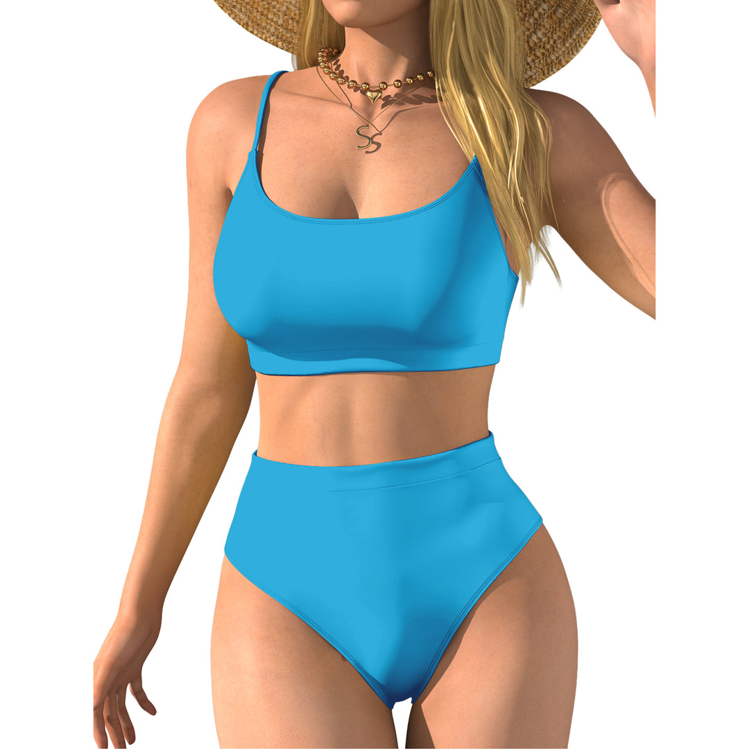 Damen Hochtaillierter Bikini mit Crop-Top Echo Archiv