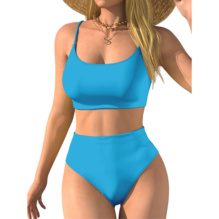 Damen Hochtaillierter Bikini mit Crop-Top Echo Archiv