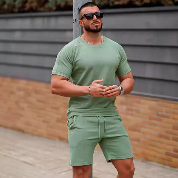Herren Sportliches Kurzarmset mit bequemen Shorts Echoarchiv