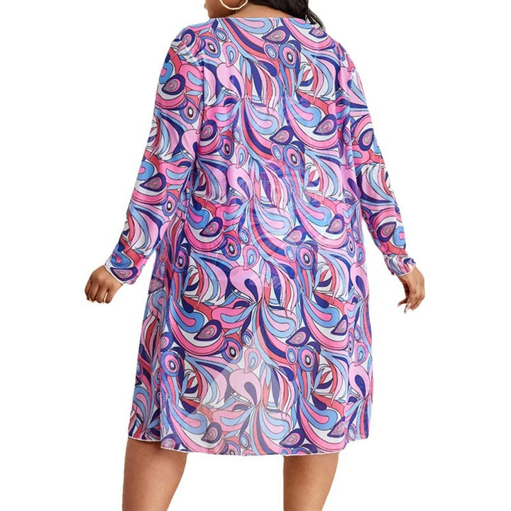 Damen Bikiniset mit überlappendem Kimono und modernen geometrischen Mustern Echo Archiv