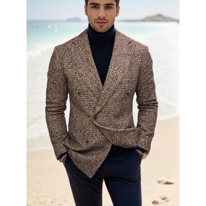 Herren Eleganter Doppelreihiger Blazer Echoarchiv