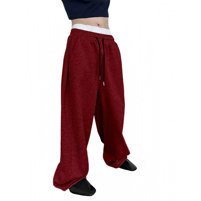Damen nan weite Oversize Jogginghose mit tiefem Schritt, elastischem Bund und Kordelzug Echo Archiv