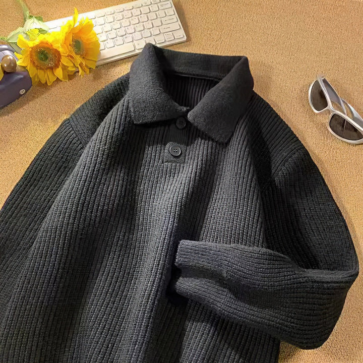 Damen Feinstrick-Polopullover mit Rippenstruktur und Zwei-Knopf-Leiste Echoarchiv