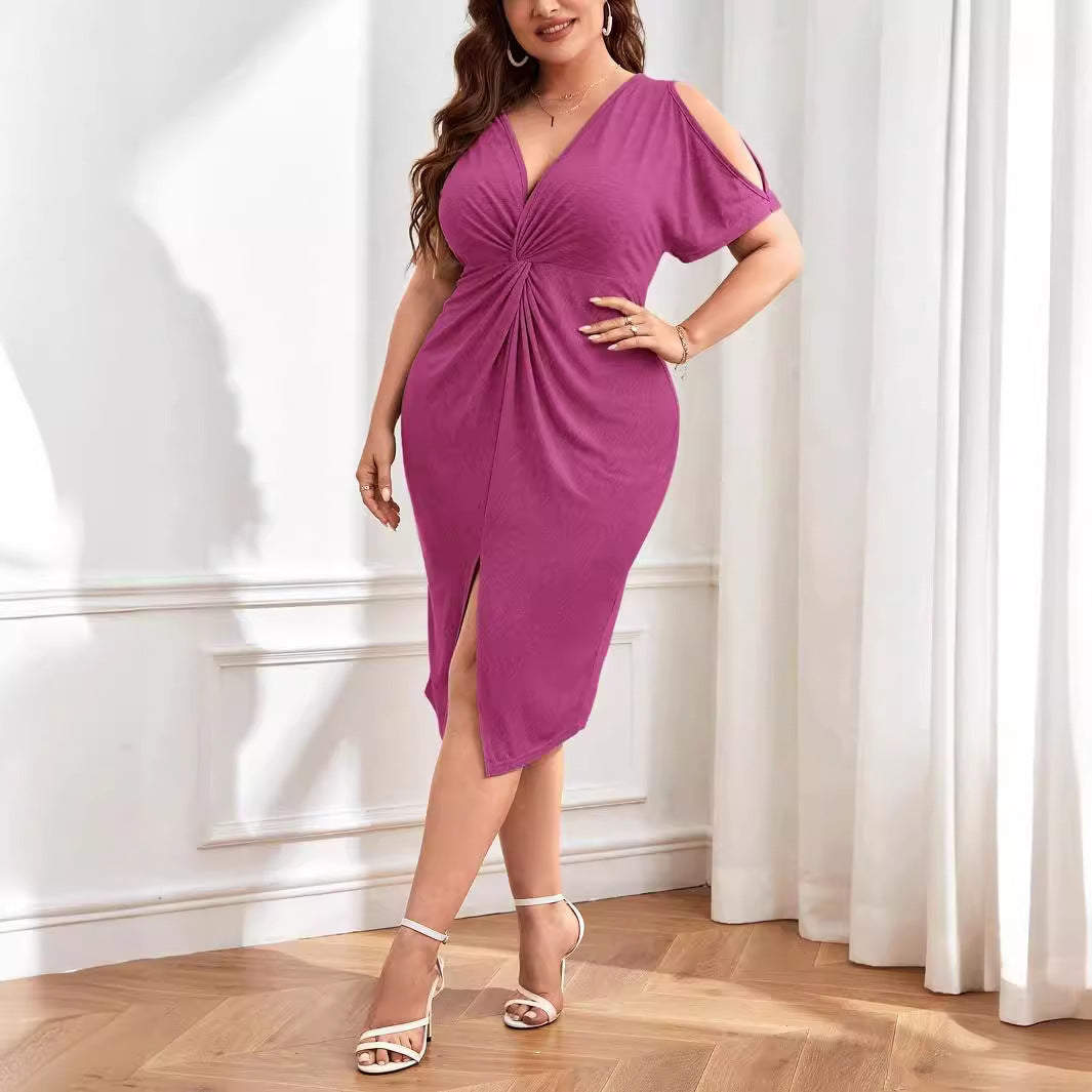 Damen Wickelkleid mit raffiniertem V-Ausschnitt und Trend-Details Echo Archiv