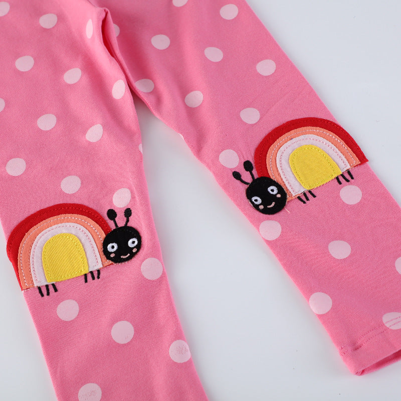 Mädchen Leggings mit fröhlichem Schnecken- und Punkten-Motiv Echo Archiv