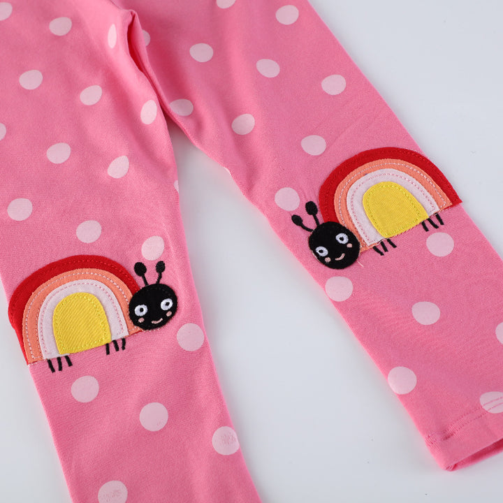 Mädchen Leggings mit fröhlichem Schnecken- und Punkten-Motiv Echo Archiv