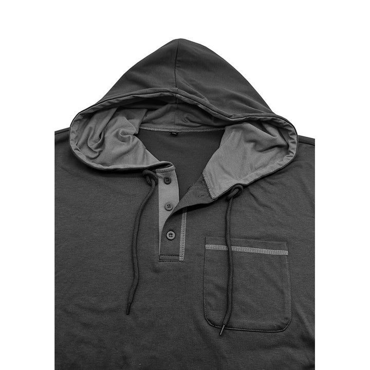 Herren lässiges Langarmshirt mit Kapuzenkragen und modischen Akzenten Echoarchiv