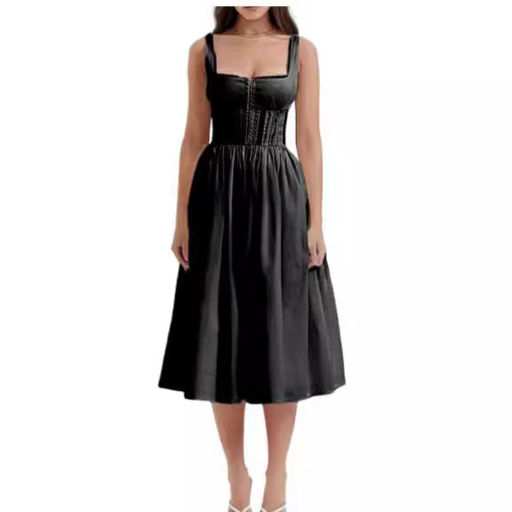Damen Midi-Kleid mit raffinierten Spitzenakzenten und tailliertem Schnitt Echo Archiv
