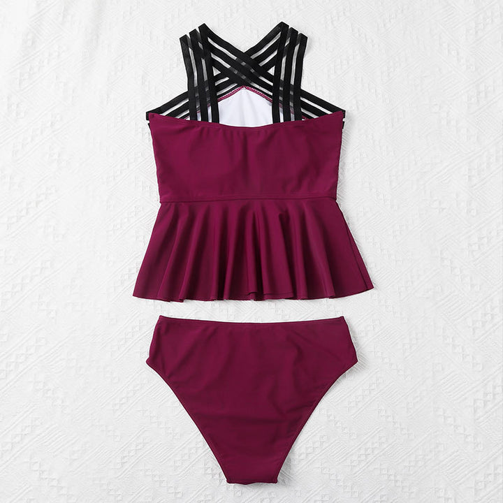 Damen Pflegeleichter Tankini mit modischem Wickeldesign Echo Archiv