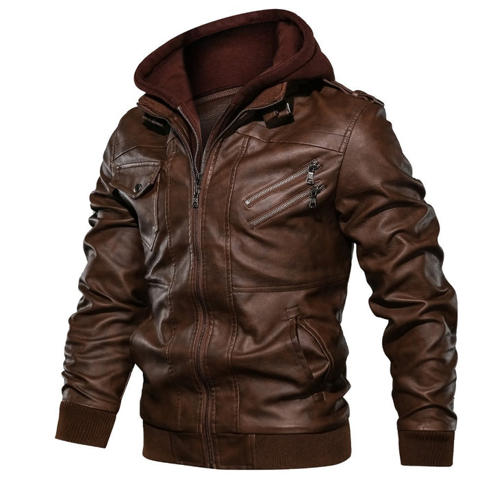 Herren Lederjacke mit Hoodie Echo Archiv