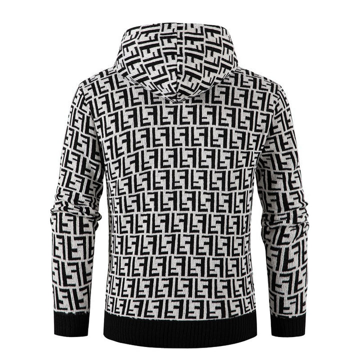 Herren trendige Strickjacke mit modernem Muster Echoarchiv
