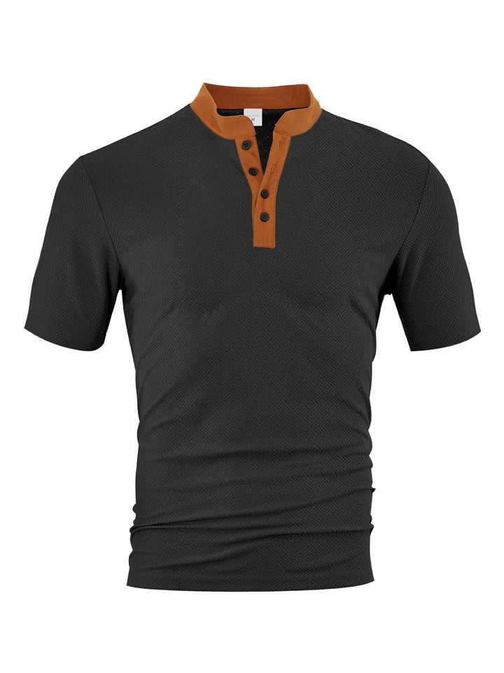Herren Polohemd mit strukturierter Oberfläche und elegantem Kragen Echoarchiv