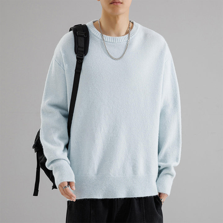 Herren Oversize Rundhalspullover aus weichem Feinstrick Echo Archiv