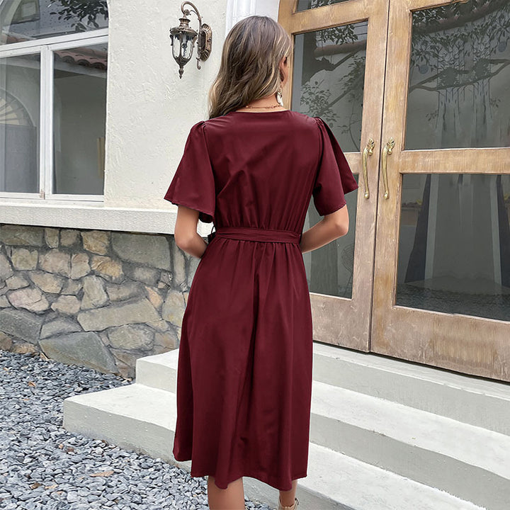 Damen Wickelkleid mit Knopfleiste und Taillengürtel Echo Archiv