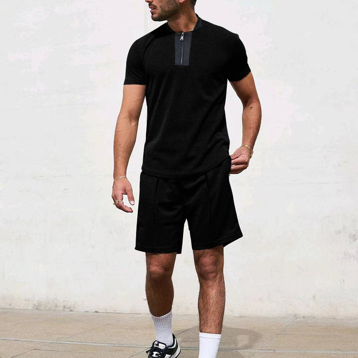 Herren Sportliches Kurzarm-Set mit praktischem Reißverschluss Echoarchiv
