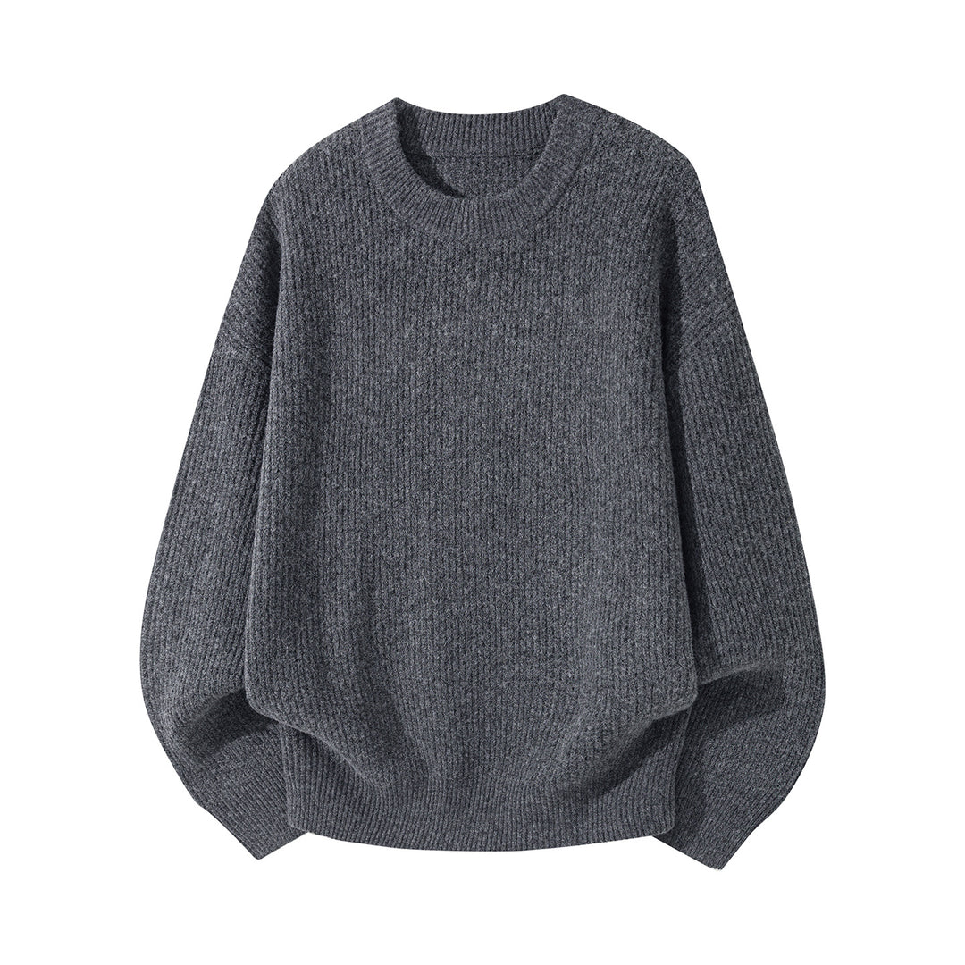 Unisex Oversize gerippter Rundhalspullover mit verlängertem Rückensaum Echo Archiv