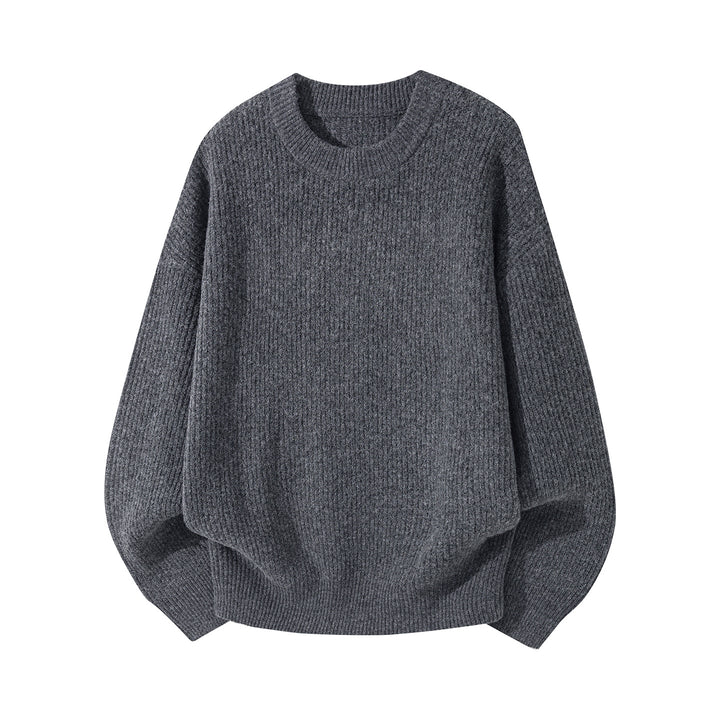 Unisex Oversize gerippter Rundhalspullover mit verlängertem Rückensaum Echo Archiv