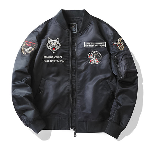 Herren Stylische Bomberjacke mit aufwendigen Applikationen Echo Archiv