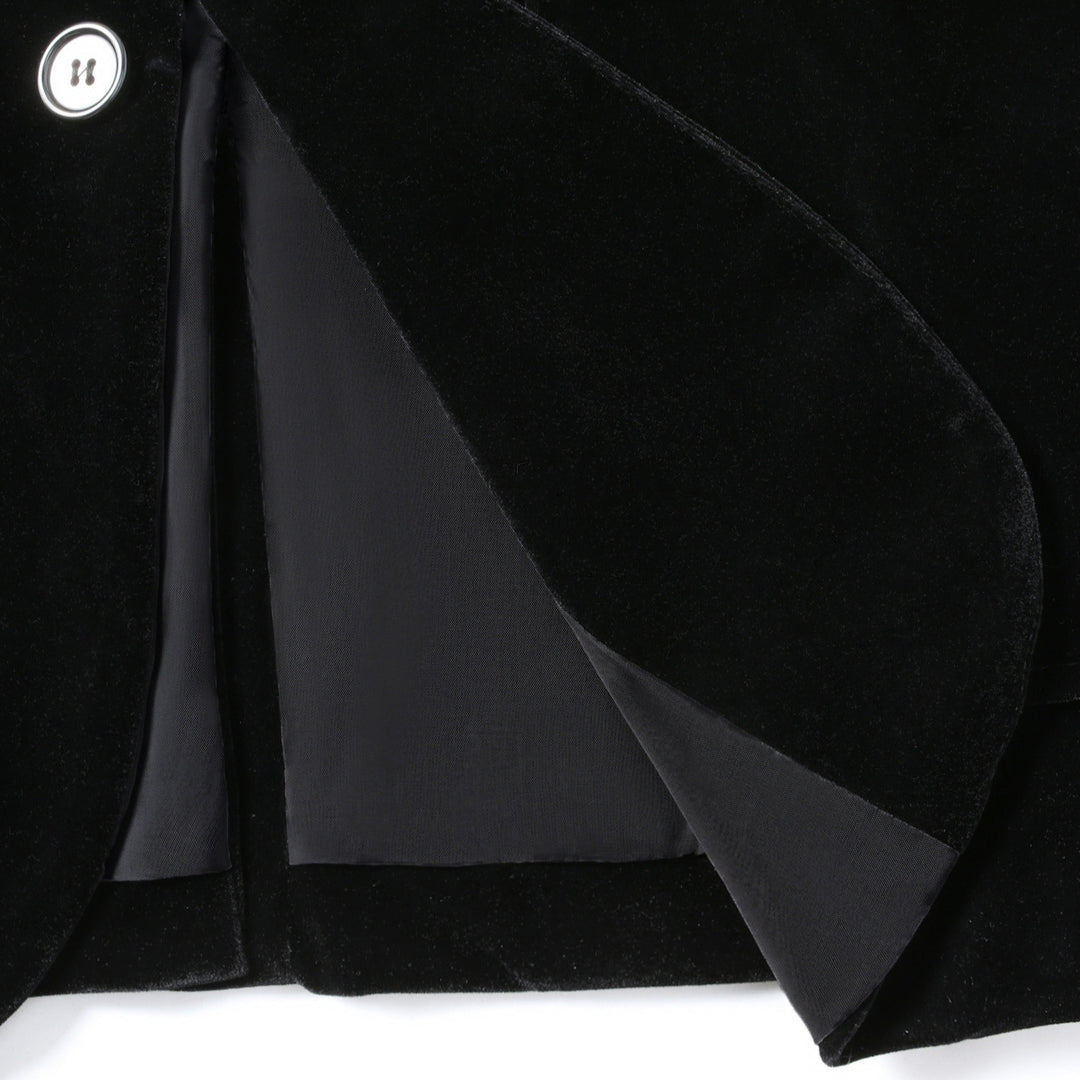 Herren eleganter Samtblazer mit feinen Details Echoarchiv