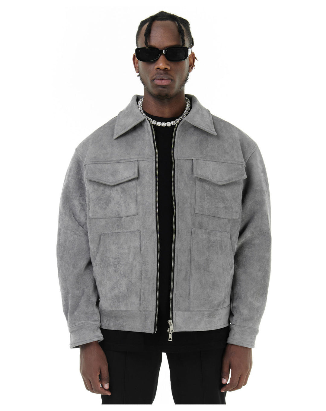 Herren modische Jacke mit praktischen aufgesetzten Taschen und Reißverschluss Echoarchiv