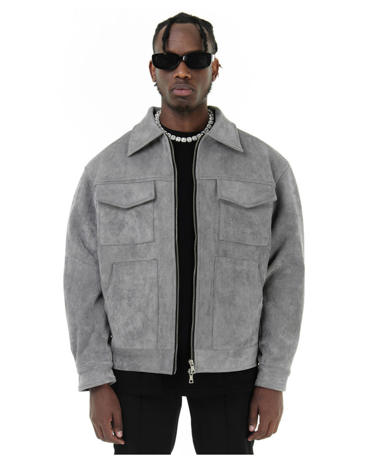 Herren modische Jacke mit praktischen aufgesetzten Taschen und Reißverschluss Echoarchiv