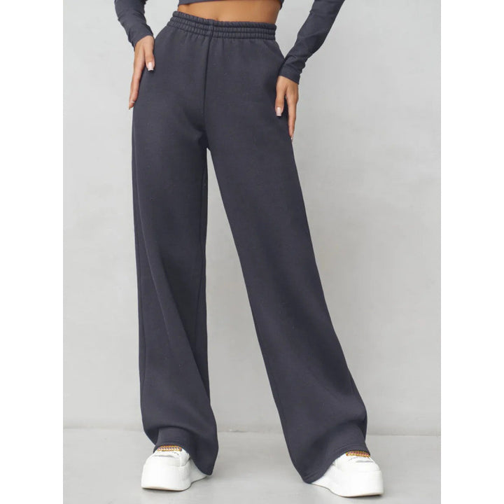 Damen nan fließende Palazzo-Loungehose mit extra weitem Bein elastischem Komfortbund und dezenten Eingrifftaschen Echo Archiv
