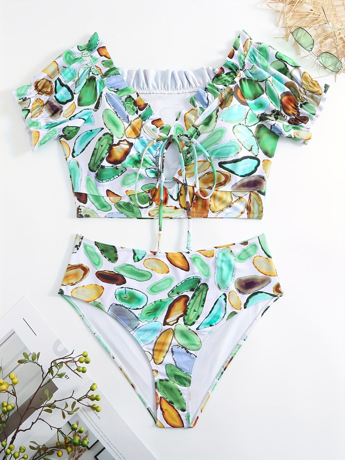 Damen Bikiniset mit raffiniertem Oberteil und hohem Beinausschnitt – Maréssa