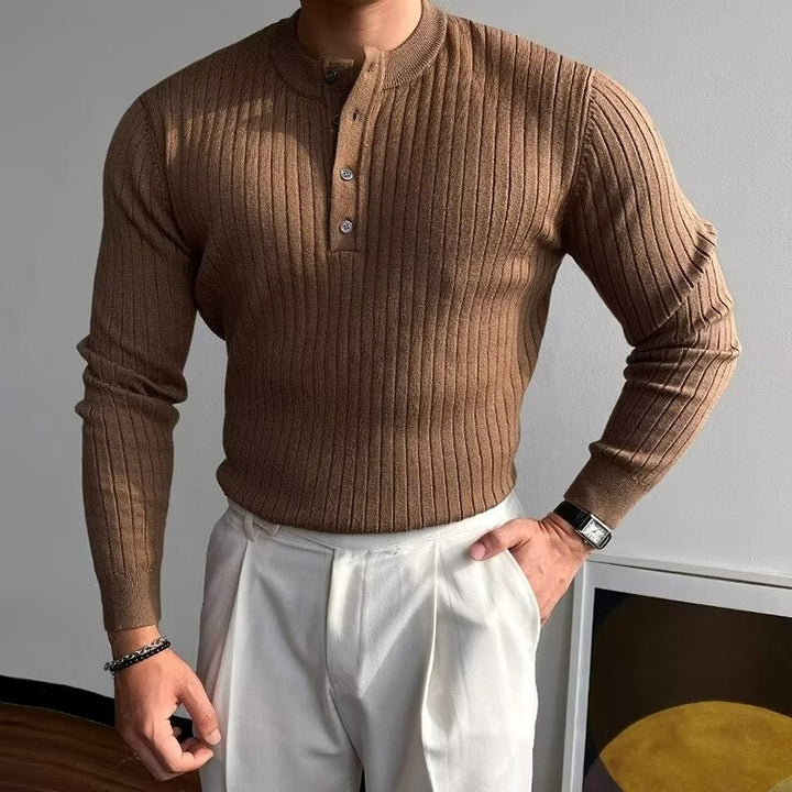 Herrenmode Langarm Rippstrickshirt Echo Archive