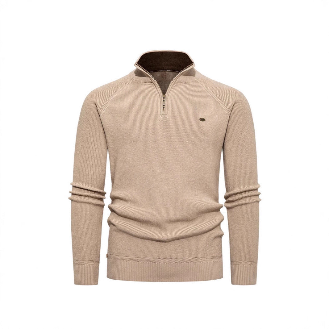 Herren Strickpullover mit Stehkragen und Reißverschluss Echoarchiv