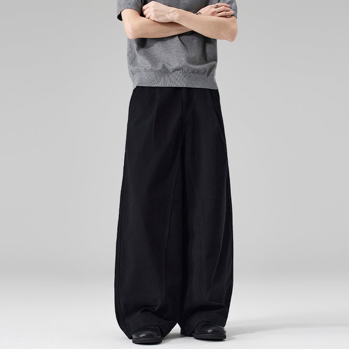 Herren Ultraweite Baumwoll‑Twill‑Hose mit Bundfalte und Palazzo‑Silhouette Echo Archiv