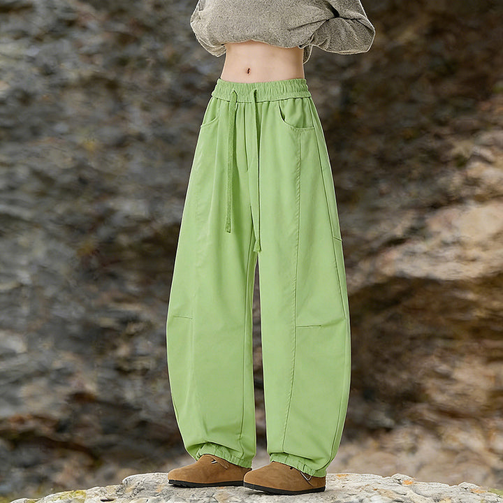 Damen Oversize Cargo-Hose aus Baumwollmix mit hohem Elastikbund und Beinbündchen Echo Archiv