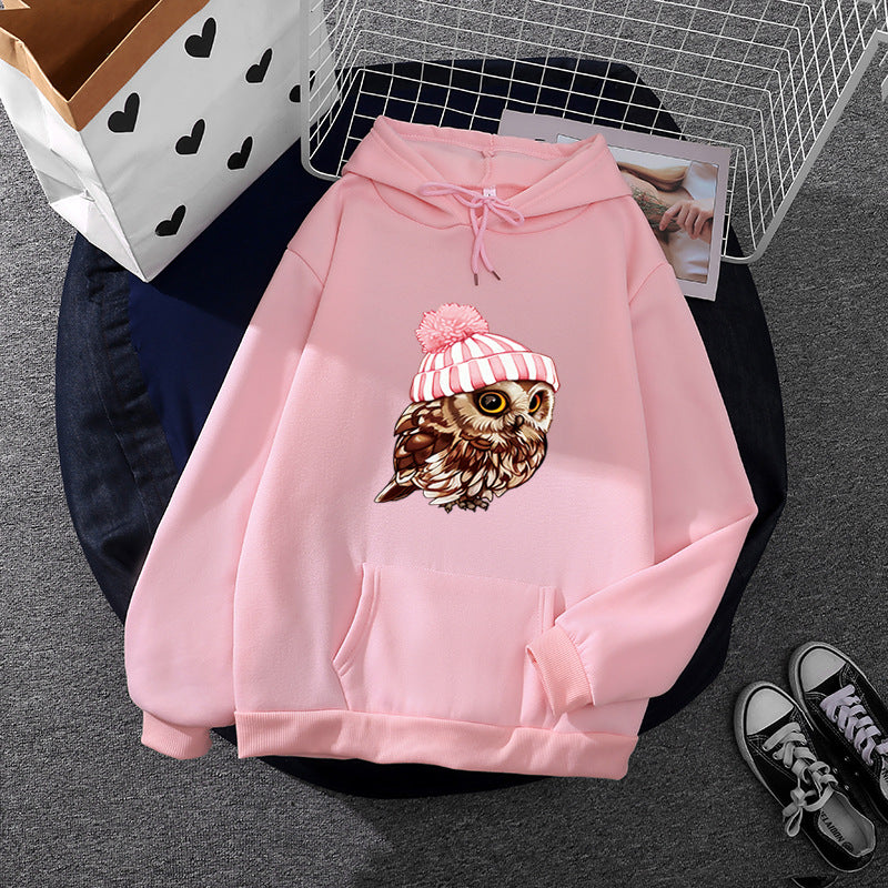 Damen lässiger Oversize Kapuzenpullover mit Herz‑und‑Pfotenprint, Kordelzug und gerippten Bündchen – Auréline