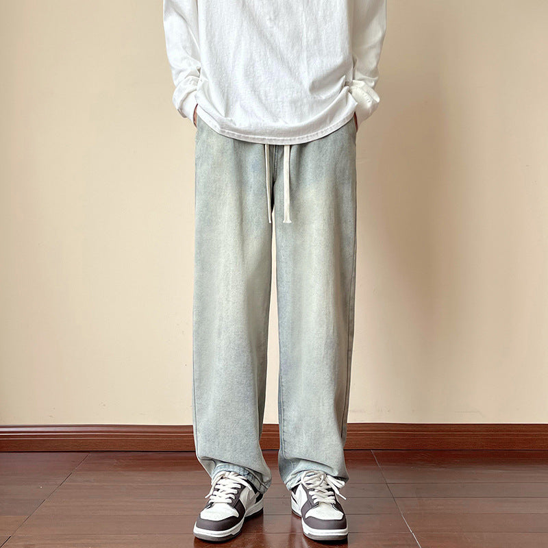 Herren locker sitzende Jeanshose im Oversize-Baggy-Stil mit Tunnelzug Echo Archiv