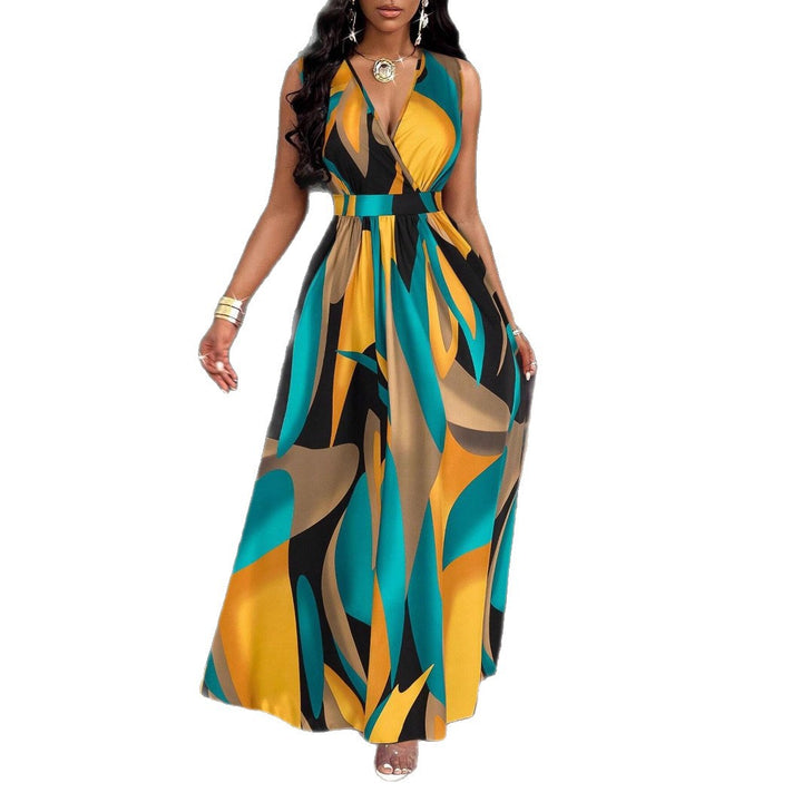 Damen Maxi-Kleid mit elegantem V-Ausschnitt Echo Archiv