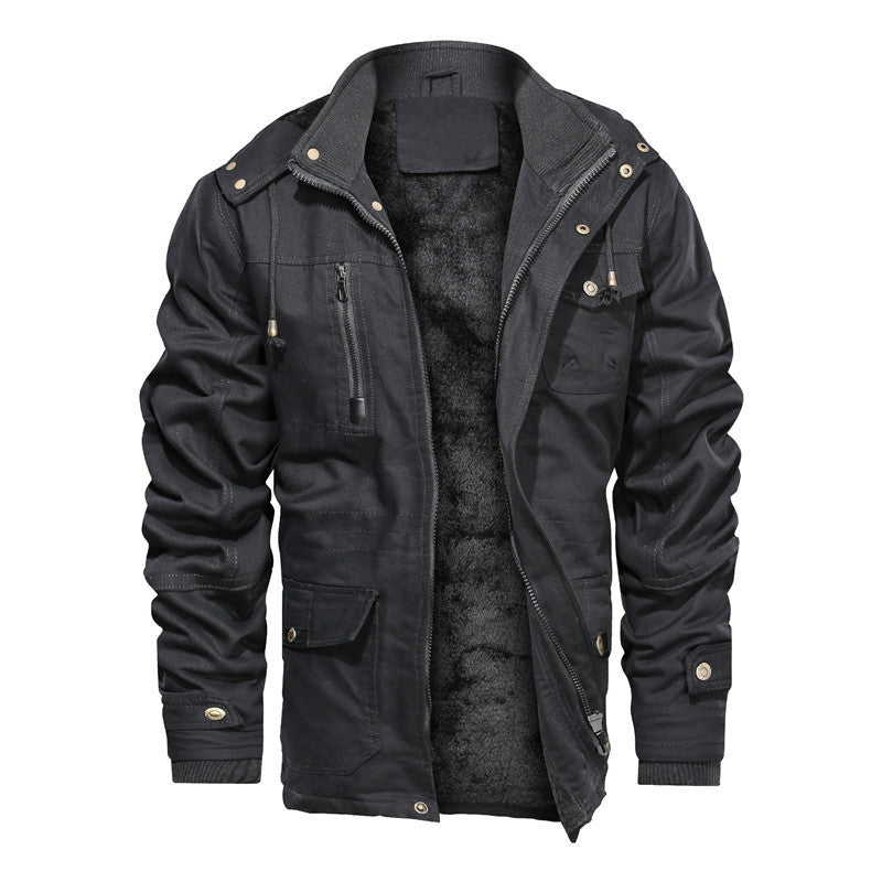 Herren isolierte Canvas-Utilityjacke mit Teddyfleece-Innenfutter – Taviero