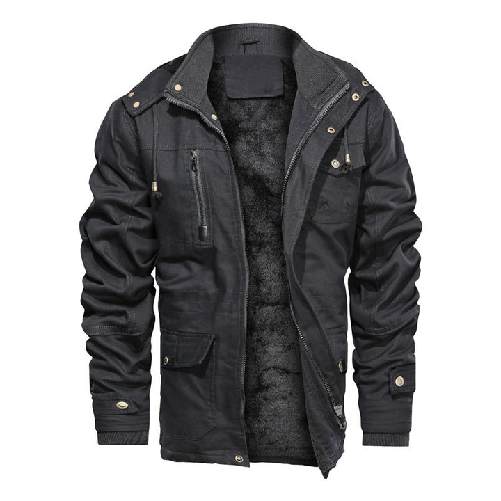 Herren isolierte Canvas-Utilityjacke mit Teddyfleece-Innenfutter – Taviero