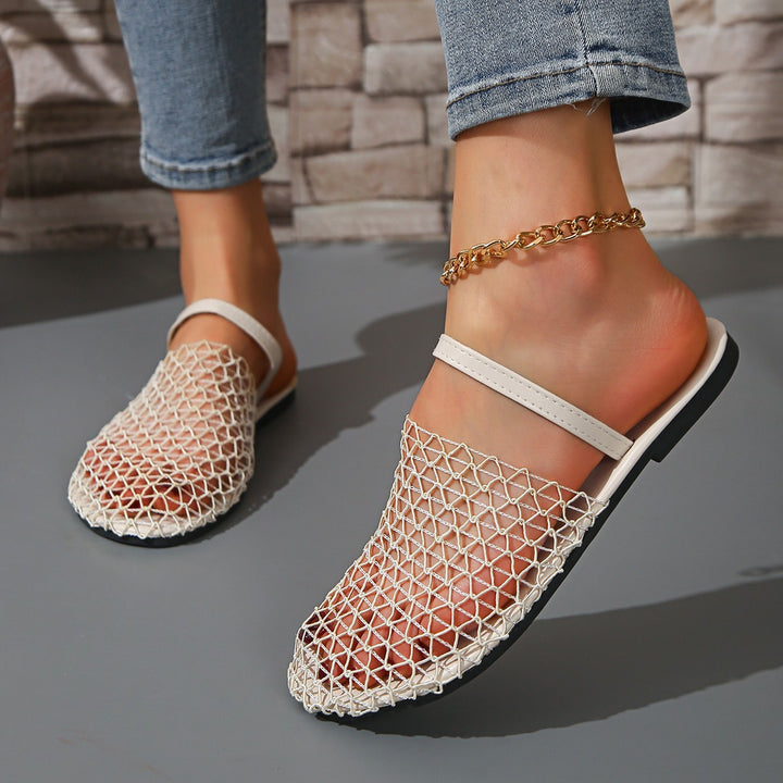 Damen  gewebte Netz-Mules mit Slip-On-Funktion, offener Ferse und flexiblem Leichtsohlen-Design Echo Archiv