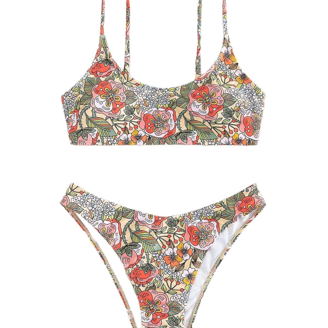 Damen Bikini-Set mit floralem Design und hohem Beinausschnitt Echo Archiv