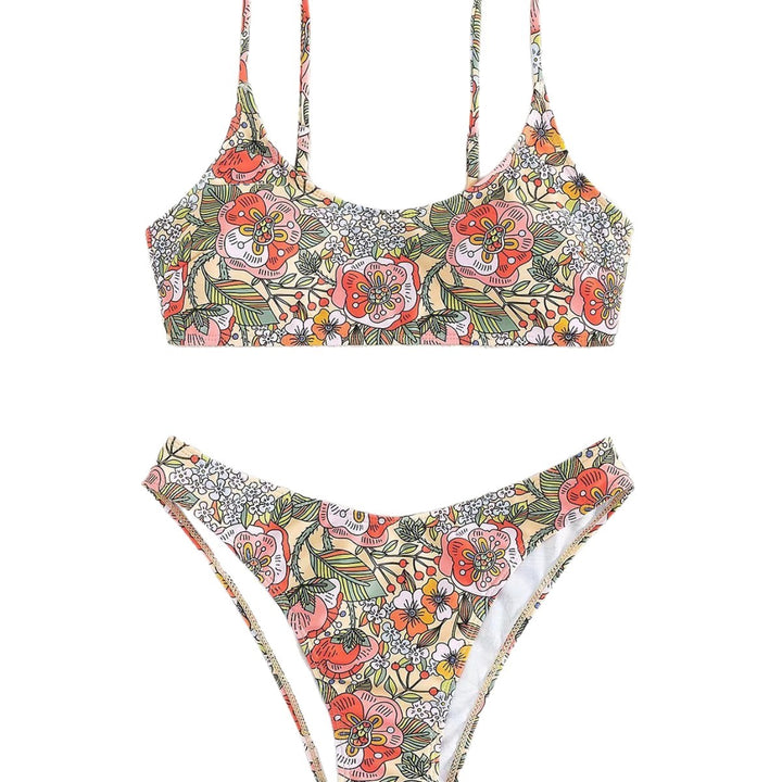 Damen Bikini-Set mit floralem Design und hohem Beinausschnitt Echo Archiv