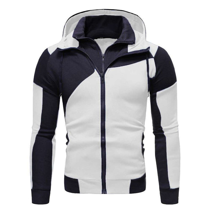 Herren sportliche Jacke mit innovativem Patchwork-Design und Kapuze Echoarchiv