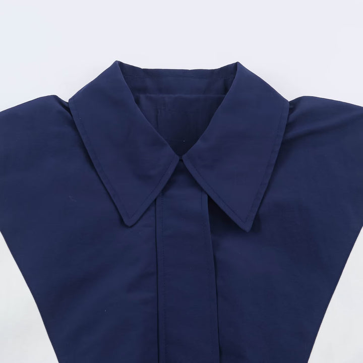 Damen Cropped Colorblock-Bomberjacke mit übergroßem Hemdkragen und elastischem Saum Echoarchiv