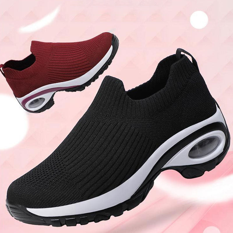 Damen Strick-Sockensneaker mit Luftpolster-Keilsohle Echoarchiv