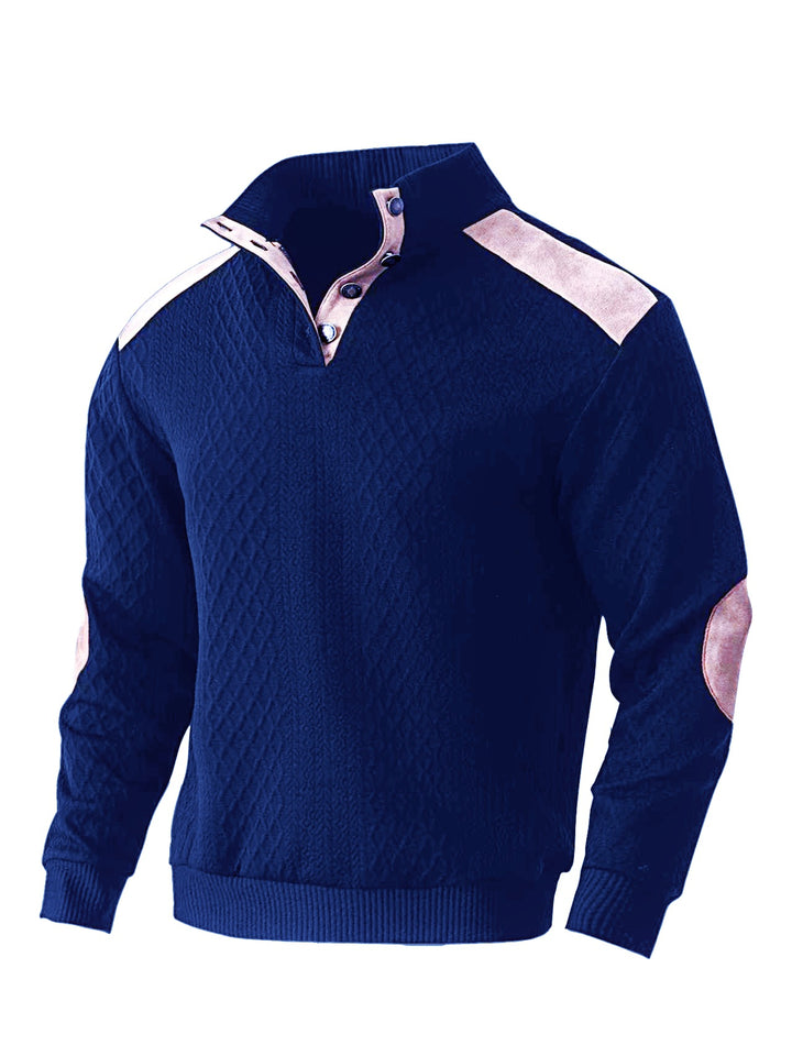Herren Strickpullover mit einzigartigem Stehkragen und modischen Details Echoarchiv