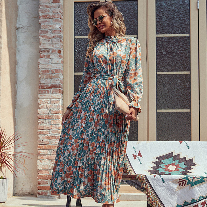 Damen Midi-Kleid mit floralem Design und Bindedetails Echo Archiv