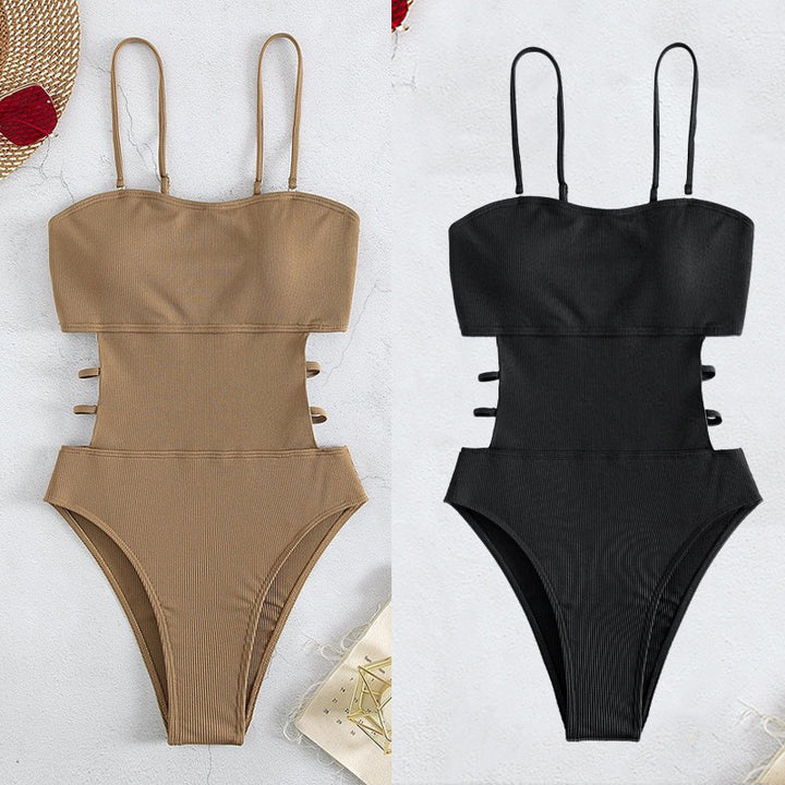 Damen Hochtaillierter Bikini mit elegantem Cut-Out und verstellbaren Trägern Echo Archiv