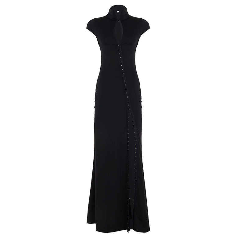 Damen Elegantes Wickelkleid mit hochgeschlossenem Kragen und schmaler Silhouette Echo Archiv