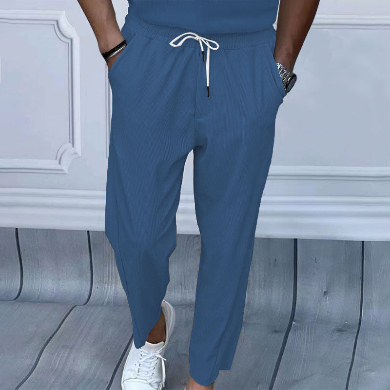 Herren Bequeme Freizeithose mit elastischem Bund und modernen Streifen Echoarchiv